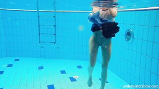 Russian adorable hot Avenna is lonely into the pool