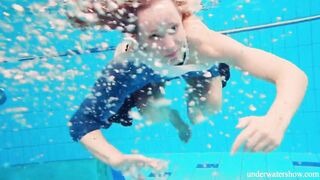 Russian adorable hot Avenna is lonely into the pool