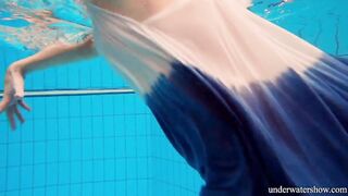Russian adorable hot Avenna is lonely into the pool