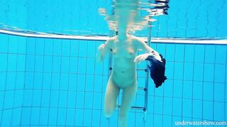 Russian adorable hot Avenna is lonely into the pool