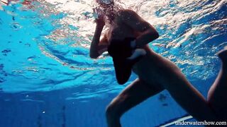 Russian adorable hot Avenna is lonely into the pool