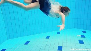 Russian adorable hot Avenna is lonely into the pool
