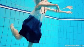 Russian adorable hot Avenna is lonely into the pool