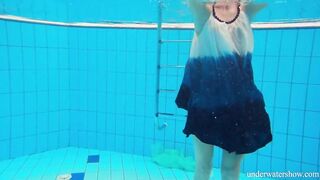 Russian adorable hot Avenna is lonely into the pool