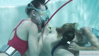 Underwater fellatio goes 2 way