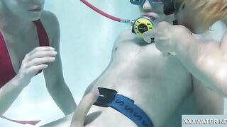Underwater fellatio goes 2 way