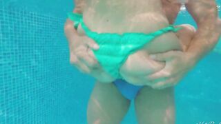 Mary Kalisy gets her soak twat eat by the pool and banged! rough inside bed
