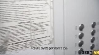 DEBT4k Bro pulls rough dick out of leggings to XXX the ravishing debtor