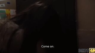 DEBT4k Bro pulls rough dick out of leggings to XXX the ravishing debtor