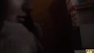 DEBT4k Bro pulls rough dick out of leggings to XXX the ravishing debtor
