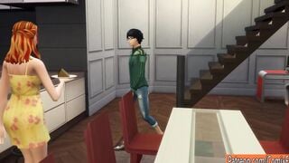 Son Fucks Blonde Milf After They Had Dinner Together