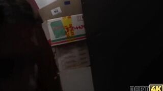 Debt4k. Beauty Lady Has No Cash For Vehicle But Manages It With Bushy Cunt