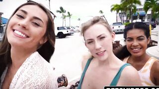 Maya Farrell, Mackenzie Mace, Stella Elle, and Kinky Rich attend attend Fantasy Fest flirting and fucking all the way.