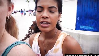 Maya Farrell, Mackenzie Mace, Stella Elle, and Kinky Rich attend attend Fantasy Fest flirting and fucking all the way.