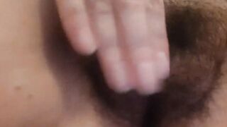 Bushy vagina close up