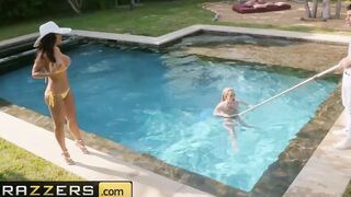 Thot milf Lisa Ann fucks her lil poolboy - Brazzers