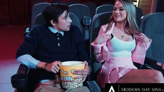 MODERN-DAY SINS - Pervy 19 Yo Have OUTDOOR SEX Into Clip Theatre And GOT CAUGHT! With Athena Faris