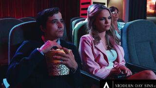 MODERN-DAY SINS - Pervy 19 Yo Have OUTDOOR SEX Into Clip Theatre And GOT CAUGHT! With Athena Faris