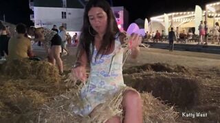 Shameless sluts took off her underwear inside outdoor