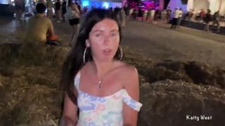 Shameless sluts took off her underwear inside outdoor