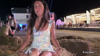 Shameless sluts took off her underwear inside outdoor