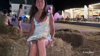 Shameless sluts took off her underwear inside outdoor