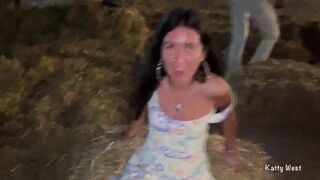 Shameless sluts took off her underwear inside outdoor