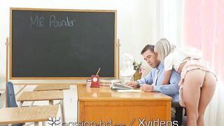 PASSION-HD Blonde Jizzes Rough During Romantic Fantasy Professor Sex
