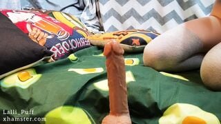 I straddled a huge toy and finished with a vibro sex toy, after that I blown the