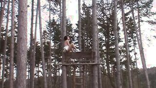 Lusty big boobed dark hair Kate Ebony masturbates outdoor with a huge toy - Full Film