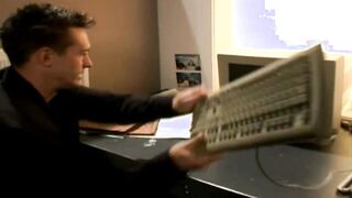 Weird dude dreams and fucks Classic brunettenasty inside the office