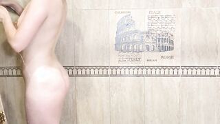 School Girl bimbos washing into the shower