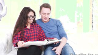 Licking The Sweet 19 Year Old Twat of Little Candy Before She Riding Penis