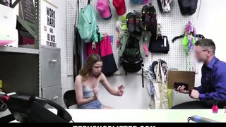 Slender Blonde 18 Year Old Shoplifter Pounded By Guard After Stealing Makeup - Alina West, Mike Mancini