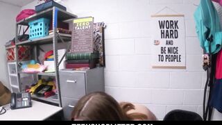 Slender Blonde 18 Year Old Shoplifter Pounded By Guard After Stealing Makeup - Alina West, Mike Mancini