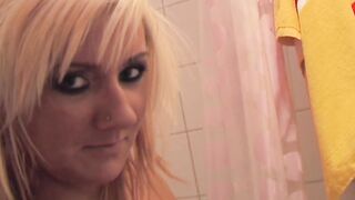 Crazy Sexy Hottie blonde hoe showing off her crazy hot body while masturbating