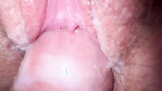Close up fucked with my 18 roommate and cum on unshaved snatch