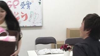 Young Japanese Actress Casting for Theater and ends up fucking the 2 theater promoters and Enjoying