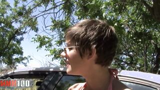 Thin 18 year old with short hair rough screwed by a long penis