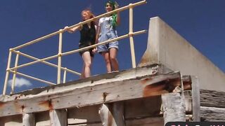 Girls Out West - Squirting unshaved lesbo pussies