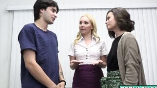 Dharma Jones and Elias Money having sex as part of their therapy with the mom doctor Dr Aaliyah Love