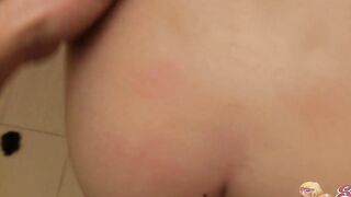 Small Blonde Creampied into Hotel Toilet