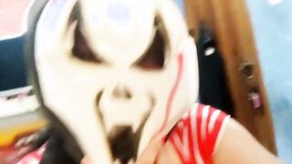 LONELY STEPMOM CELEBRATES HALLOWEEN SHOWING MELONS AND TWAT
