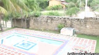 Bikini Hispanic Cutie picked up and screwed