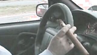 Big Cigar Into The Vehicle