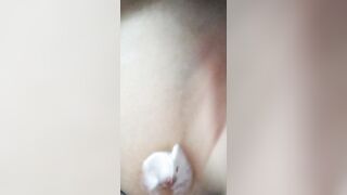 Creaming my boobies with rose creme