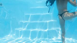 Bonnie babe tight slim dark haired pornstar swimming