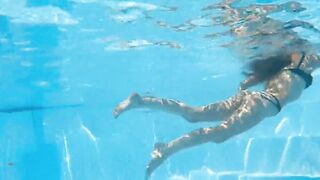 Bonnie babe tight slim dark haired pornstar swimming
