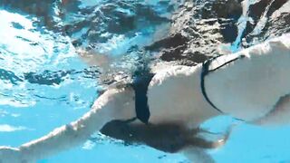 Bonnie babe tight slim dark haired pornstar swimming