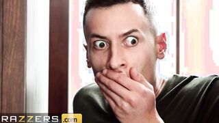 Tiny Eveline Dellai Gets Some Help From Her Roommate For
